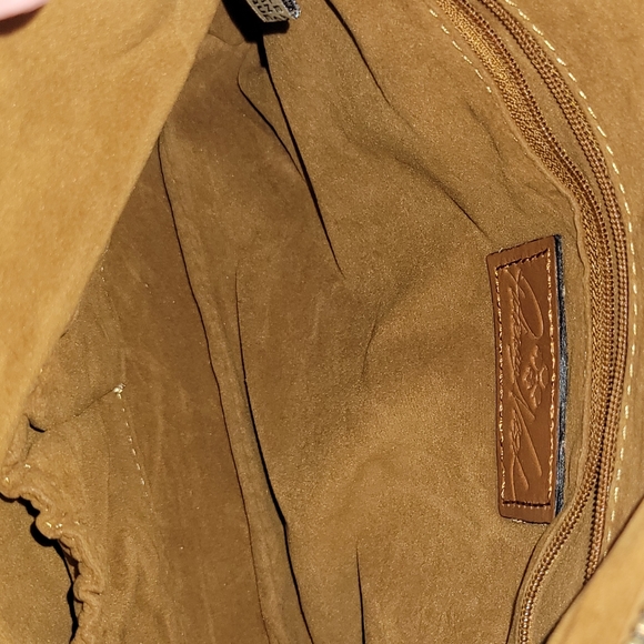 Patricia Nash Valerie Fold Over Wristlet Brown Leather Purse Clutch has strap - Picture 13 of 16